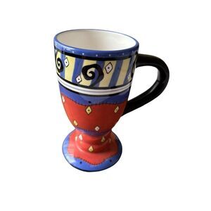 Bella Casa By Ganz Hand-Painted Ceramic Mug 6.5" Tall Multicolor